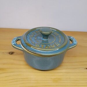 STAUB La Cocotte Mini Dutch Oven Stoneware Turquoise Blue